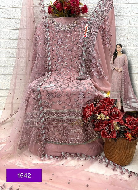 Rosemeen C 1642 By Fepic Georgette Embroidered Pakistani Salwar Kameez Online Wholesale